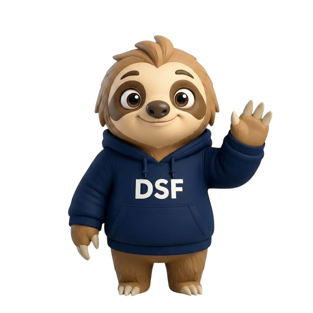 Mascota perezoso de Fundación DSF